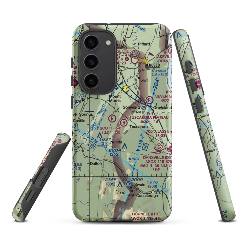 Tuscarora Plateau Airport (3NK6) VFR Sectional Samsung Phone Case Samsung Galaxy S23 Plus model shown