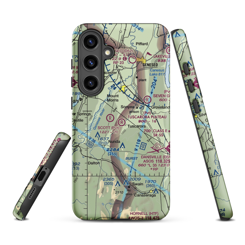 Tuscarora Plateau Airport (3NK6) VFR Sectional Samsung Phone Case Samsung Galaxy S24 Plus model shown