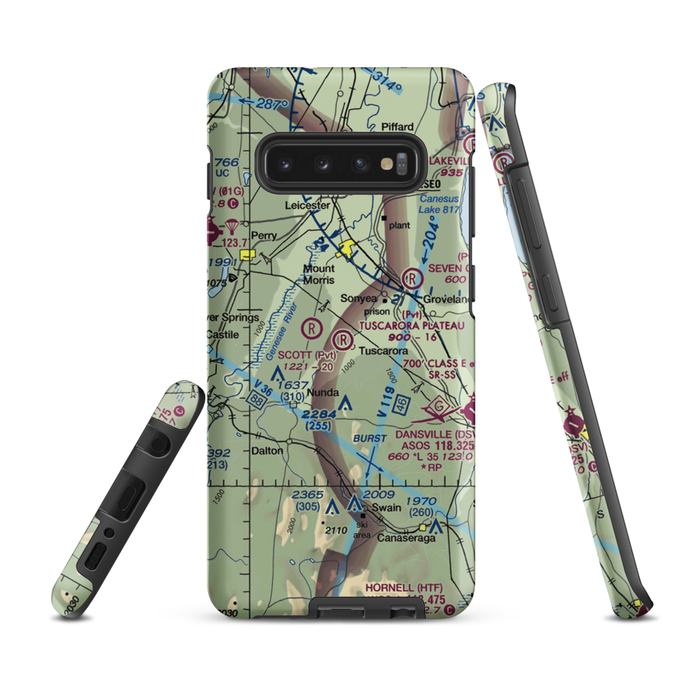 Tuscarora Plateau Airport (3NK6) VFR Sectional Samsung Phone Case Samsung Galaxy S10 Plus model shown