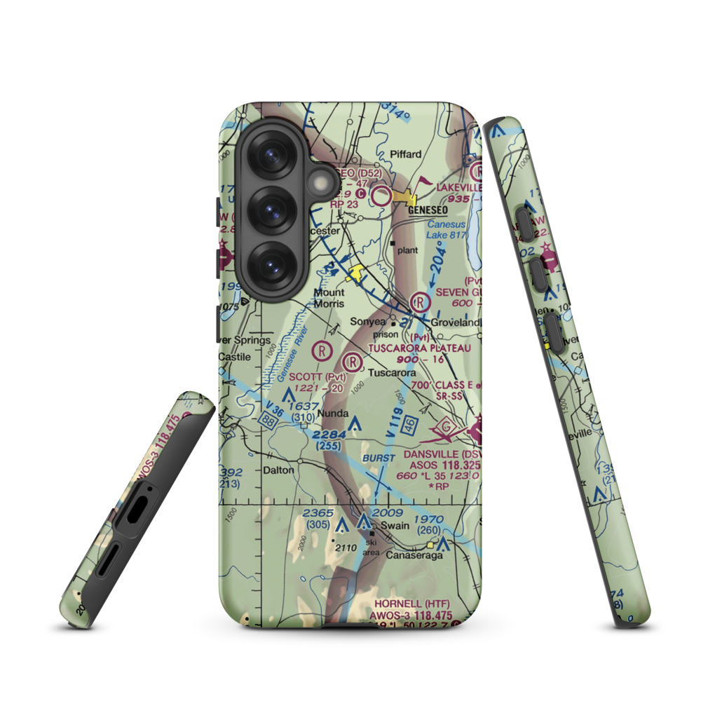 Tuscarora Plateau Airport (3NK6) VFR Sectional Samsung Phone Case Samsung Galaxy S25 model shown