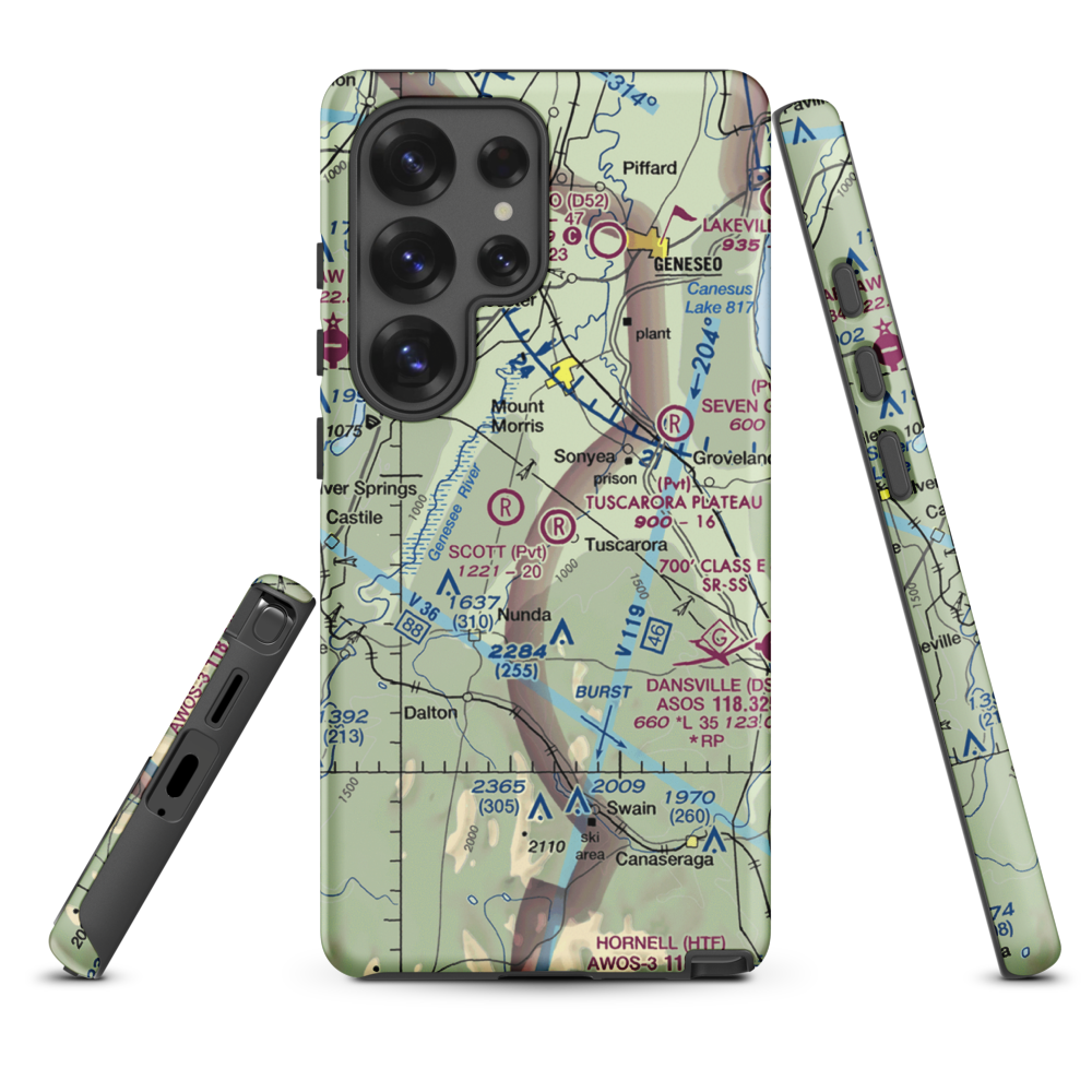 Tuscarora Plateau Airport (3NK6) VFR Sectional Samsung Phone Case Samsung Galaxy S25 Ultra model shown