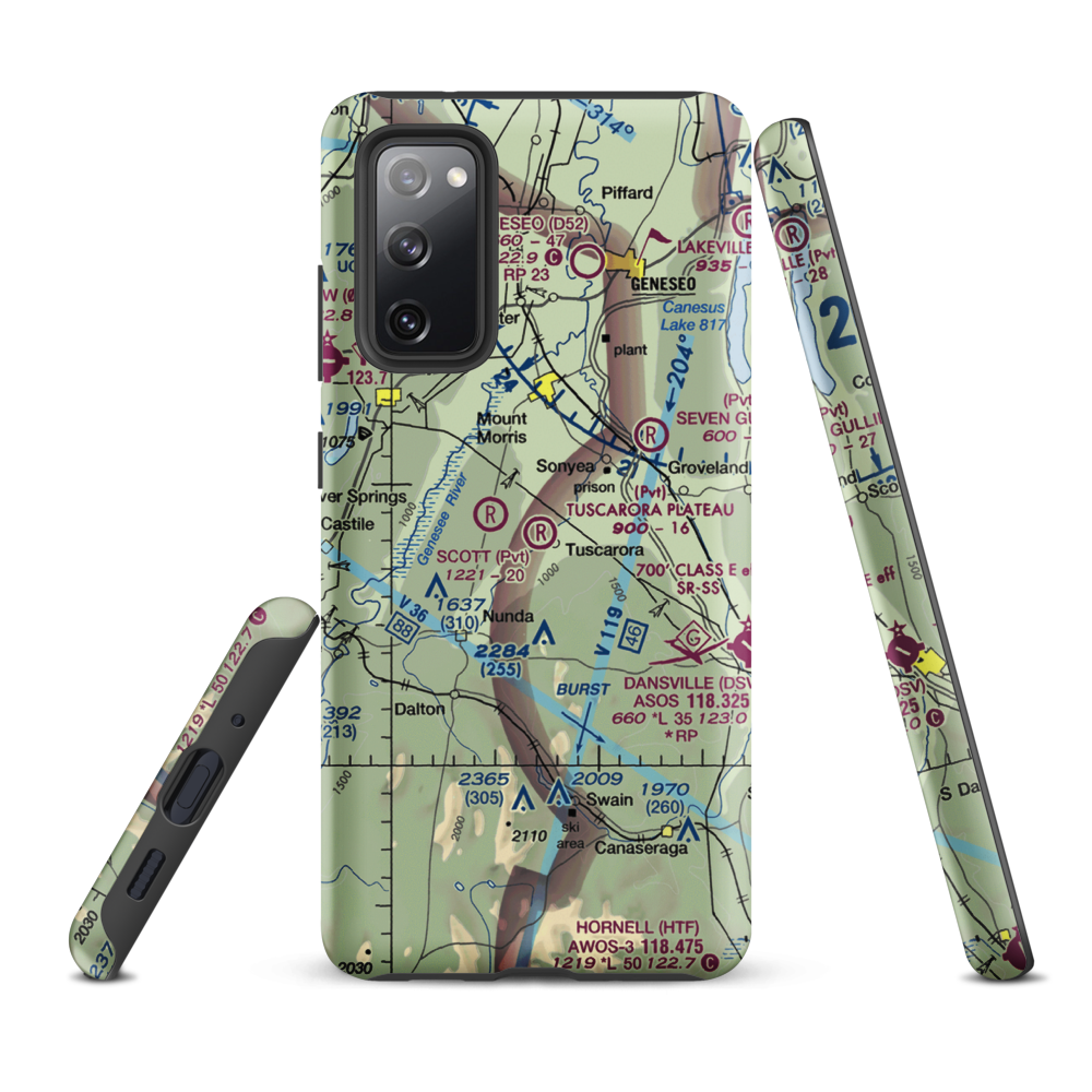 Tuscarora Plateau Airport (3NK6) VFR Sectional Samsung Phone Case Samsung Galaxy S20 FE model shown