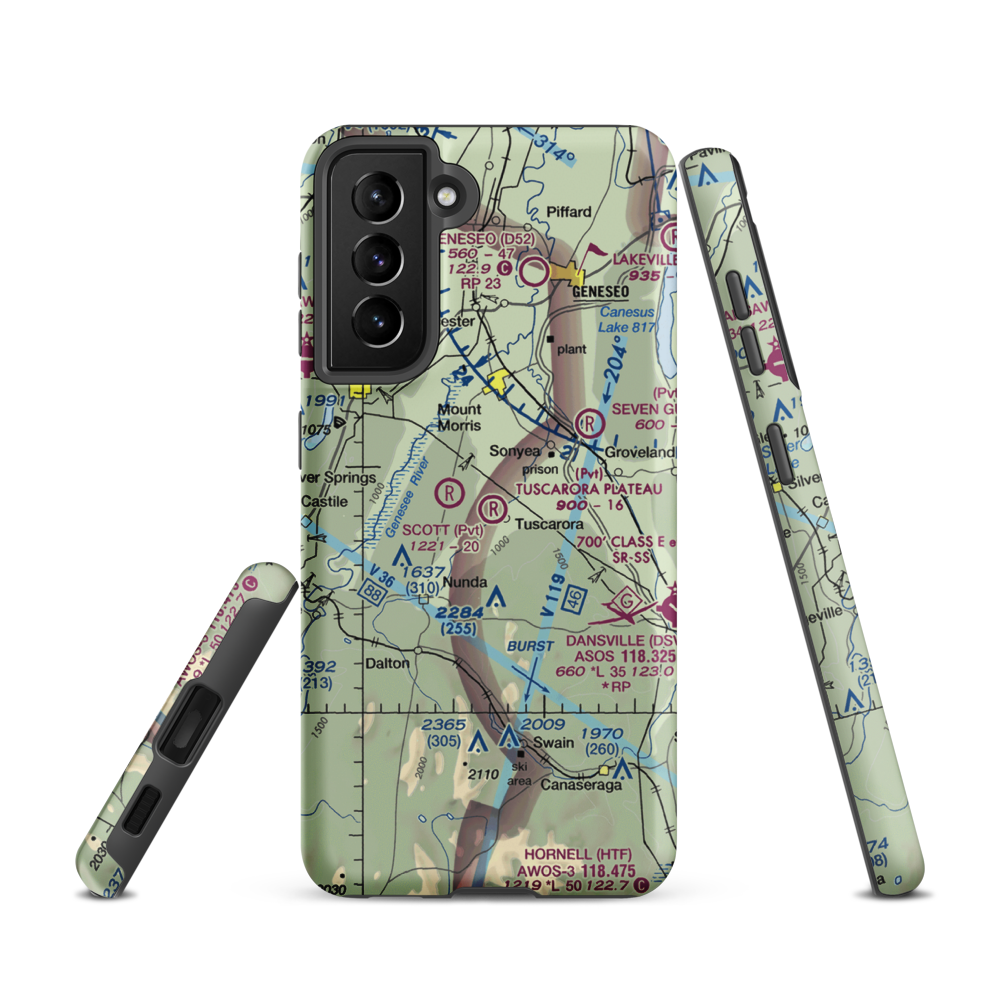 Tuscarora Plateau Airport (3NK6) VFR Sectional Samsung Phone Case Samsung Galaxy S21 model shown