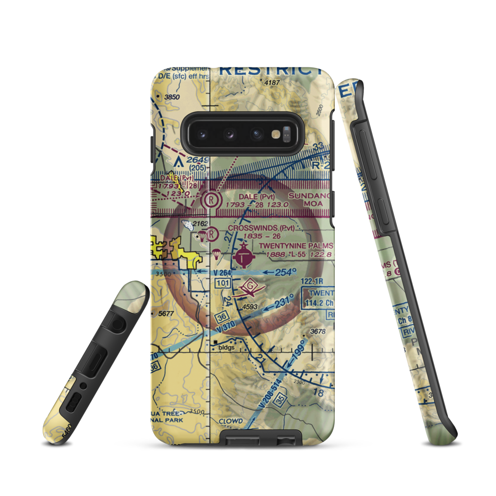 Twentynine Palms Airport (TNP) VFR Sectional Samsung Phone Case Samsung Galaxy S10 model shown