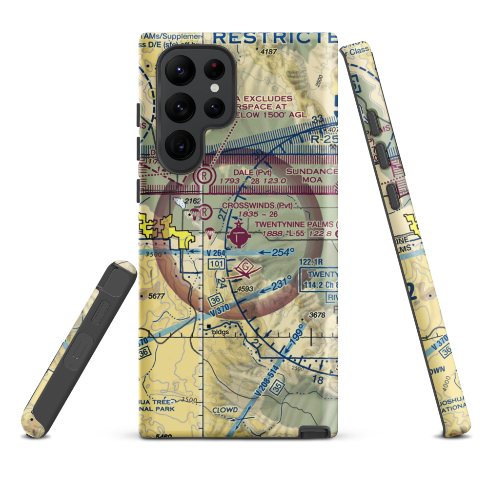 Twentynine Palms Airport (TNP) VFR Sectional Samsung Phone Case Samsung Galaxy S22 Ultra model shown