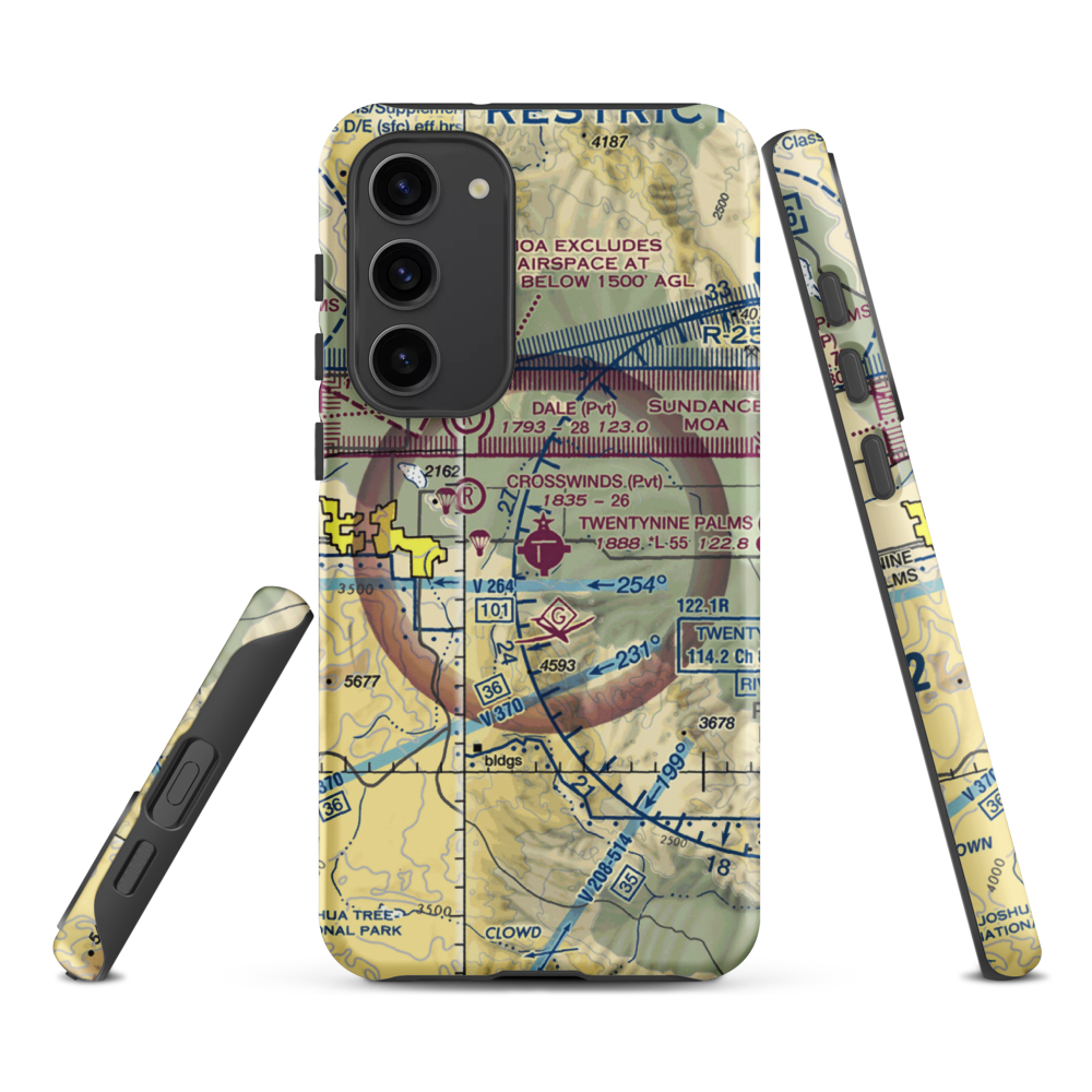 Twentynine Palms Airport (TNP) VFR Sectional Samsung Phone Case Samsung Galaxy S23 Plus model shown