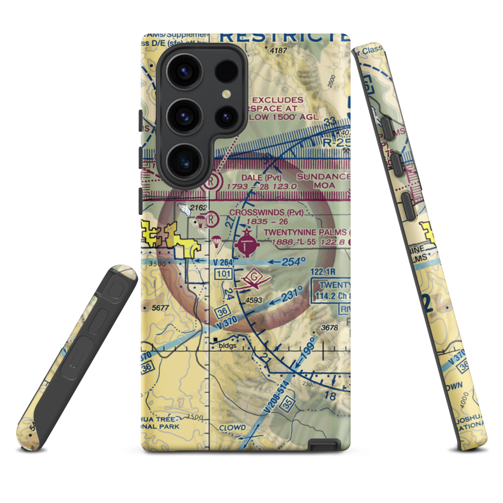 Twentynine Palms Airport (TNP) VFR Sectional Samsung Phone Case Samsung Galaxy S23 Ultra model shown
