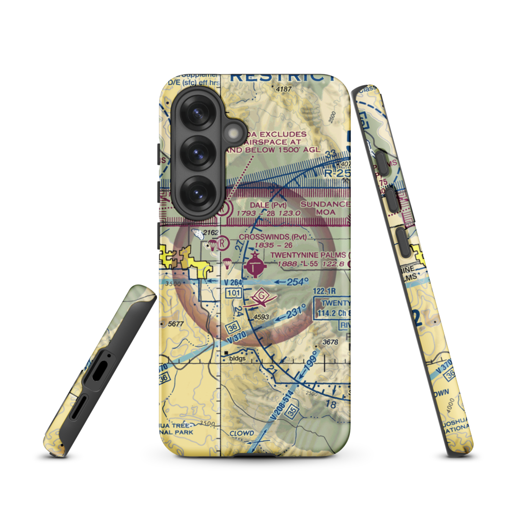 Twentynine Palms Airport (TNP) VFR Sectional Samsung Phone Case Samsung Galaxy S25 model shown