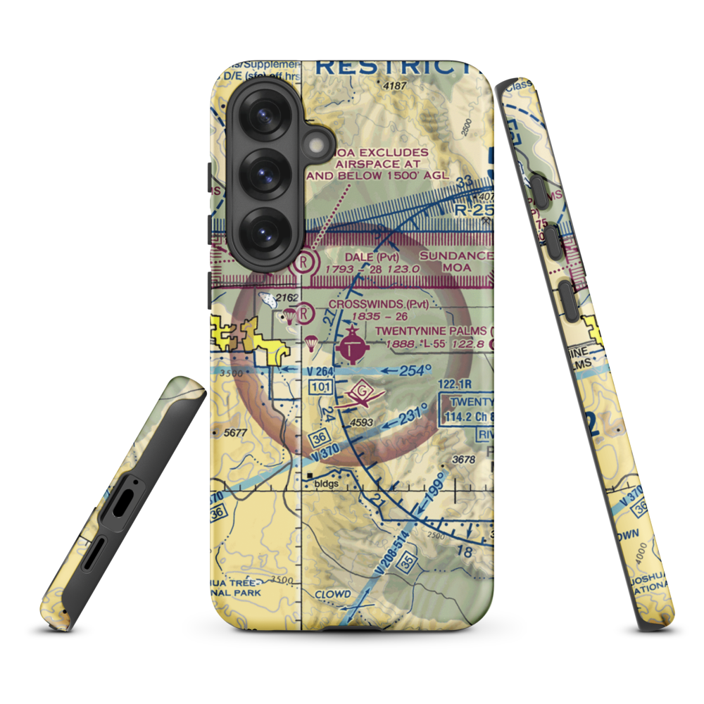 Twentynine Palms Airport (TNP) VFR Sectional Samsung Phone Case Samsung Galaxy S25 Plus model shown