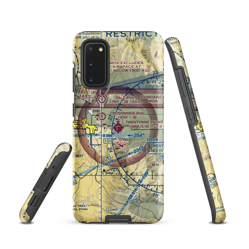Twentynine Palms Airport (TNP) VFR Sectional Samsung Phone Case Samsung Galaxy S20 model shown