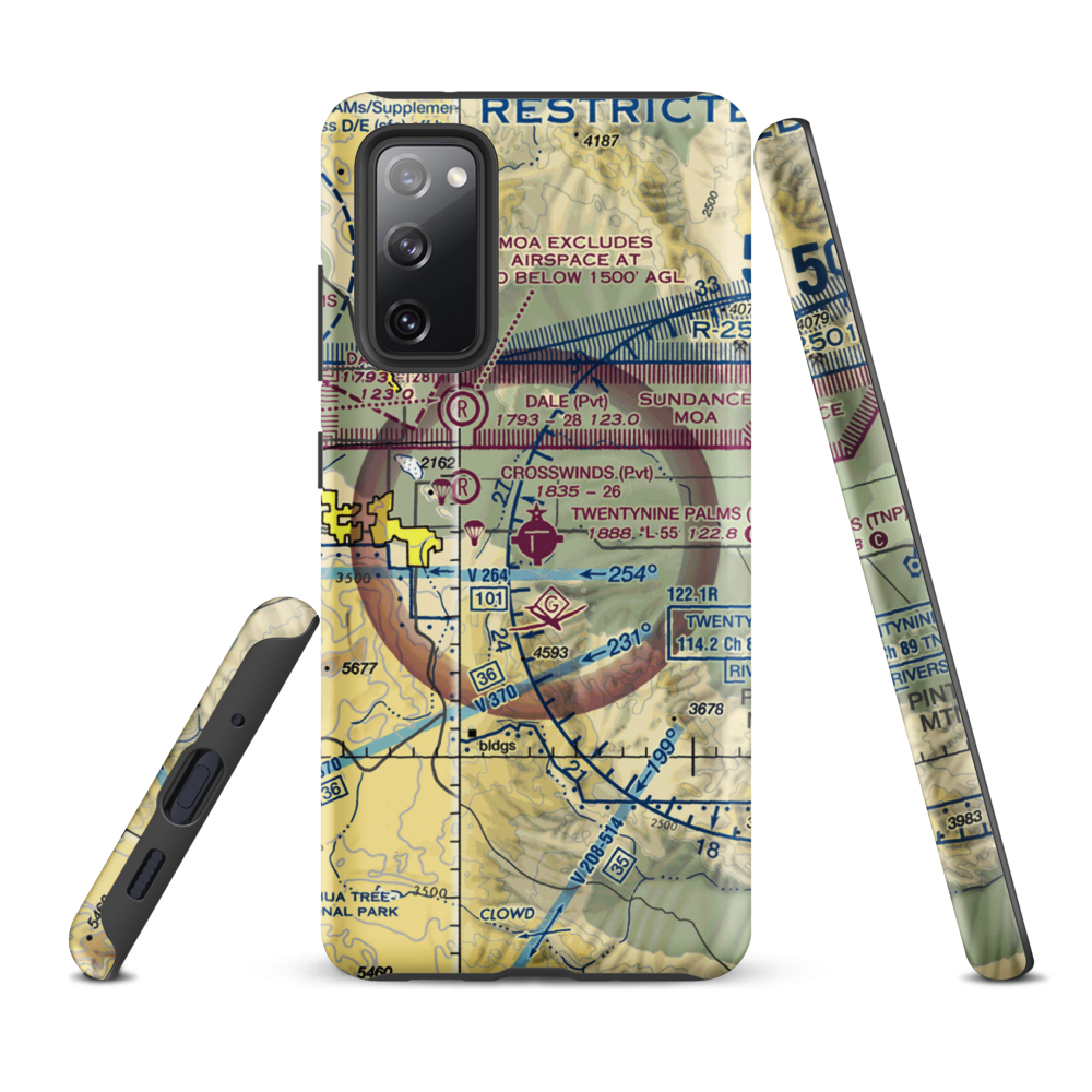 Twentynine Palms Airport (TNP) VFR Sectional Samsung Phone Case Samsung Galaxy S20 FE model shown