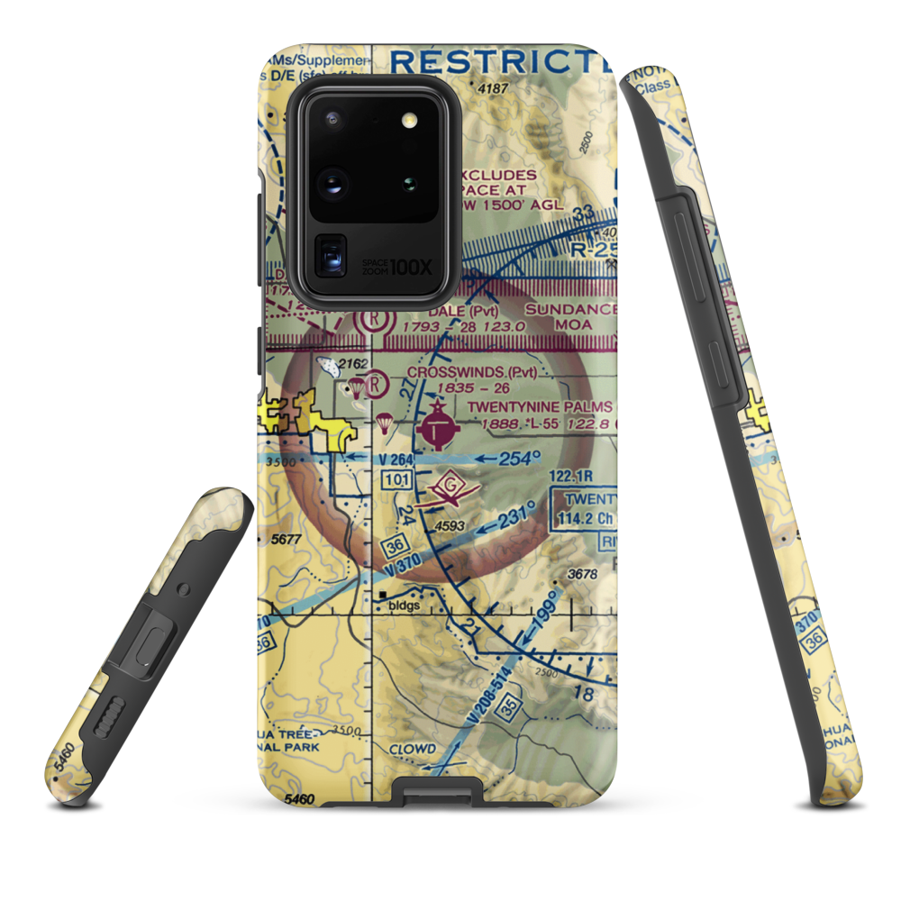 Twentynine Palms Airport (TNP) VFR Sectional Samsung Phone Case Samsung Galaxy S20 Ultra model shown