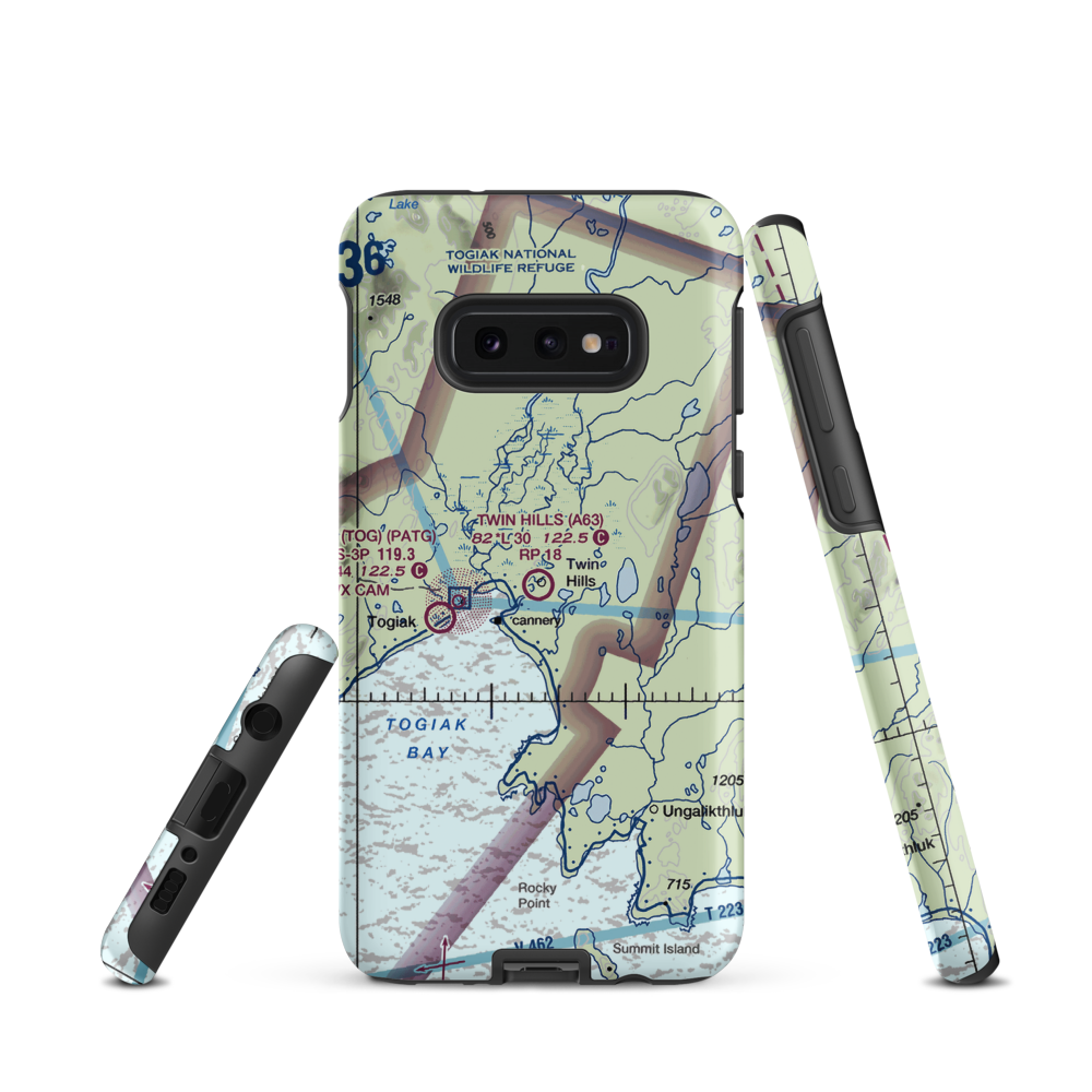 Twin Hills Airport (A63) VFR Sectional Samsung Phone Case Samsung Galaxy S10 Plus model shown