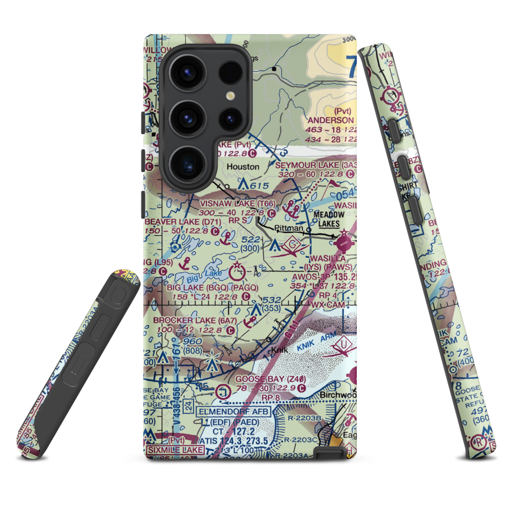 Twin Lake Airport (AK95) VFR Sectional Samsung Phone Case Samsung Galaxy S23 Ultra model shown