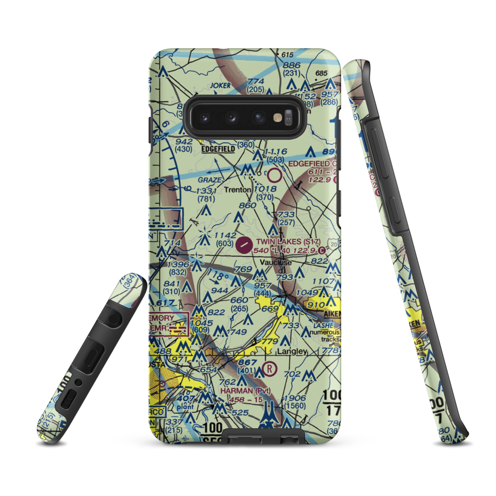 Twin Lakes Airport (S17) VFR Sectional Samsung Phone Case Samsung Galaxy S10 Plus model shown