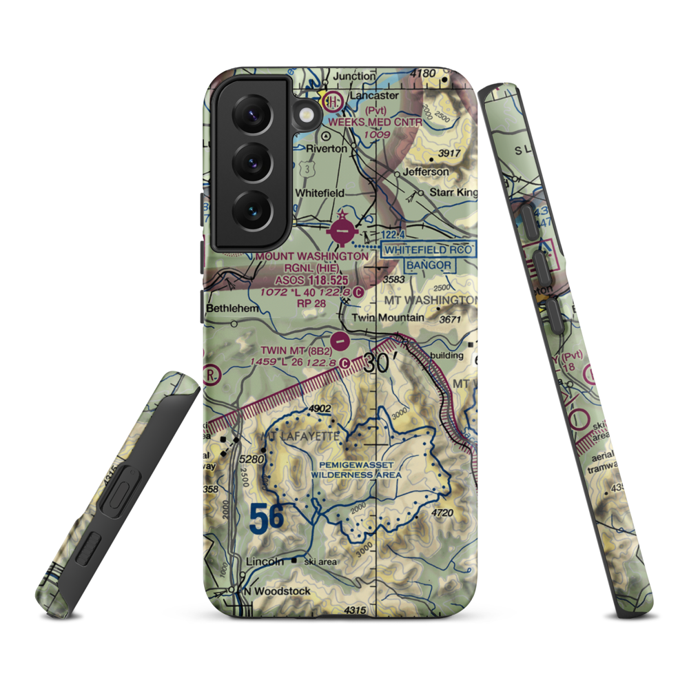 Twin Mountain Airport (8B2) VFR Sectional Samsung Phone Case Samsung Galaxy S22 Plus model shown