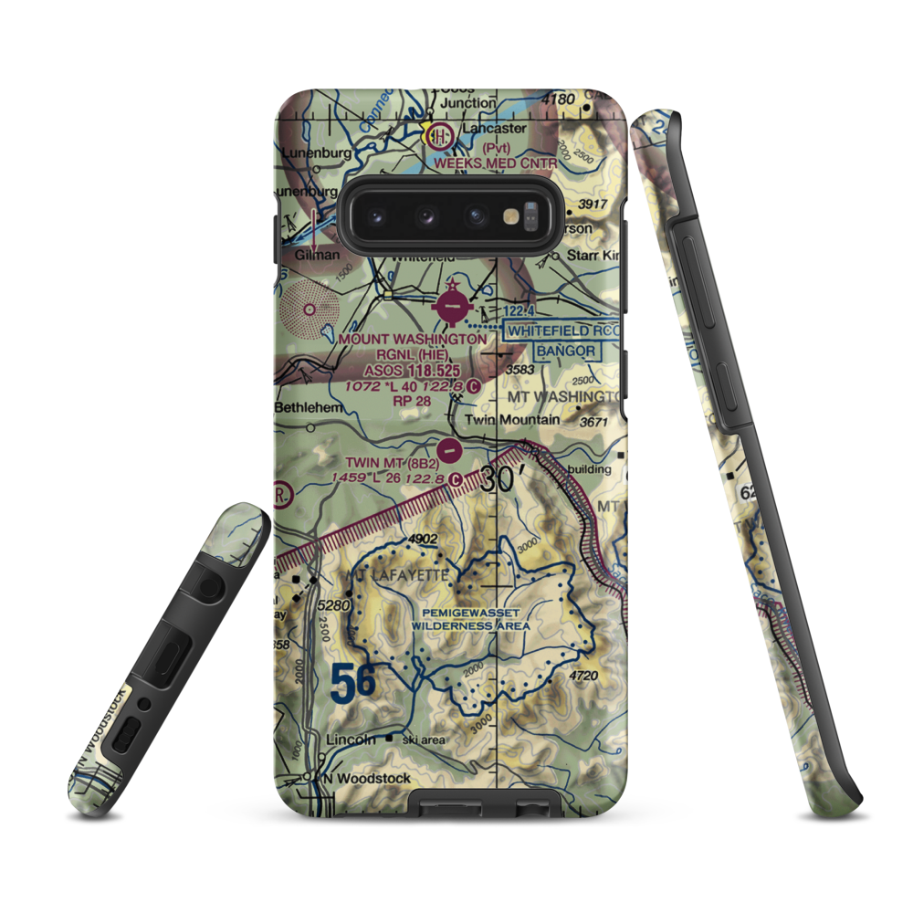 Twin Mountain Airport (8B2) VFR Sectional Samsung Phone Case Samsung Galaxy S10 Plus model shown