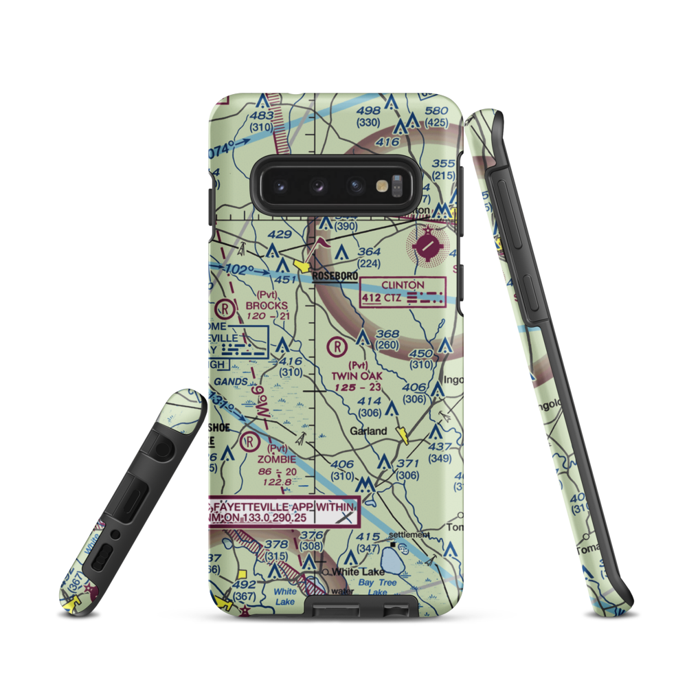 Twin Oak Airport (NC69) VFR Sectional Samsung Phone Case Samsung Galaxy S10 model shown