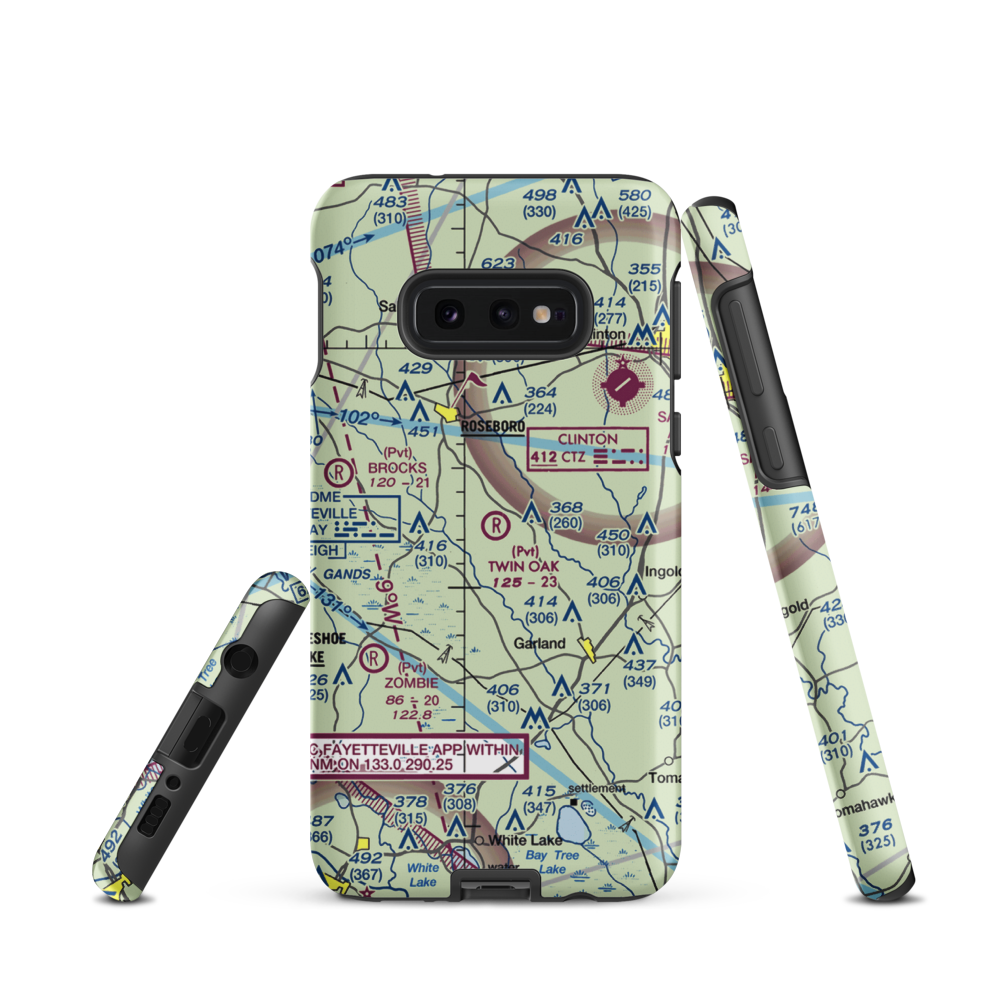 Twin Oak Airport (NC69) VFR Sectional Samsung Phone Case Samsung Galaxy S10e model shown