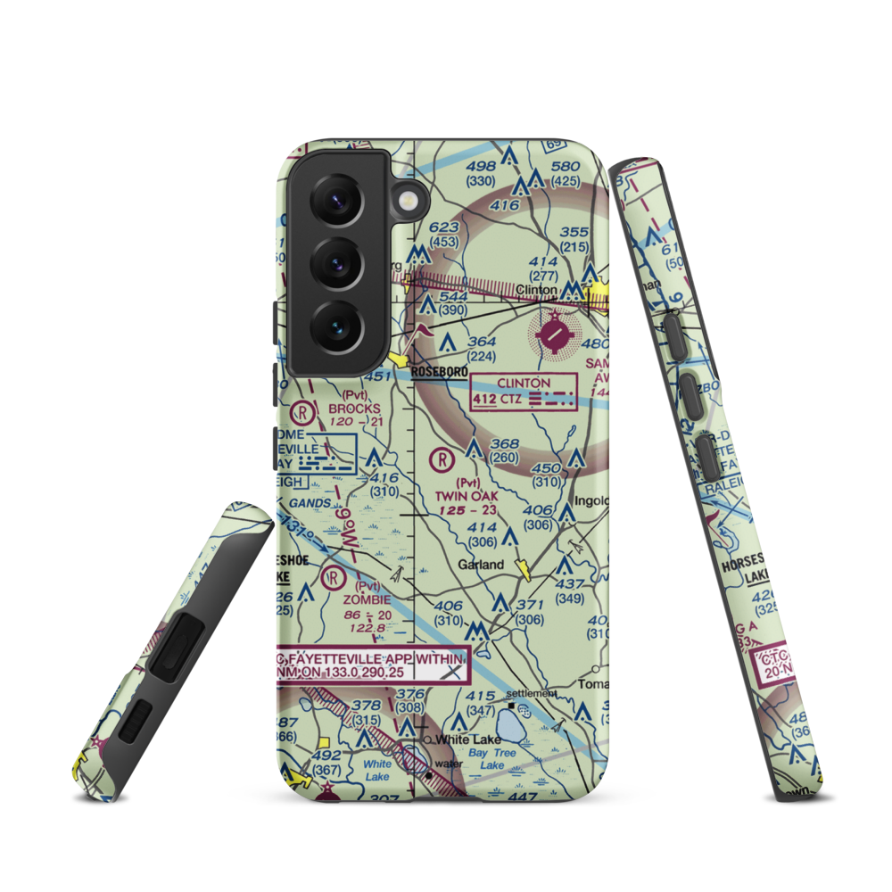 Twin Oak Airport (NC69) VFR Sectional Samsung Phone Case Samsung Galaxy S22 model shown