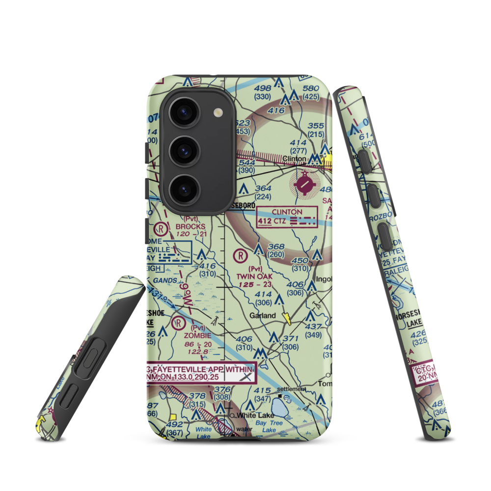 Twin Oak Airport (NC69) VFR Sectional Samsung Phone Case Samsung Galaxy S23 model shown