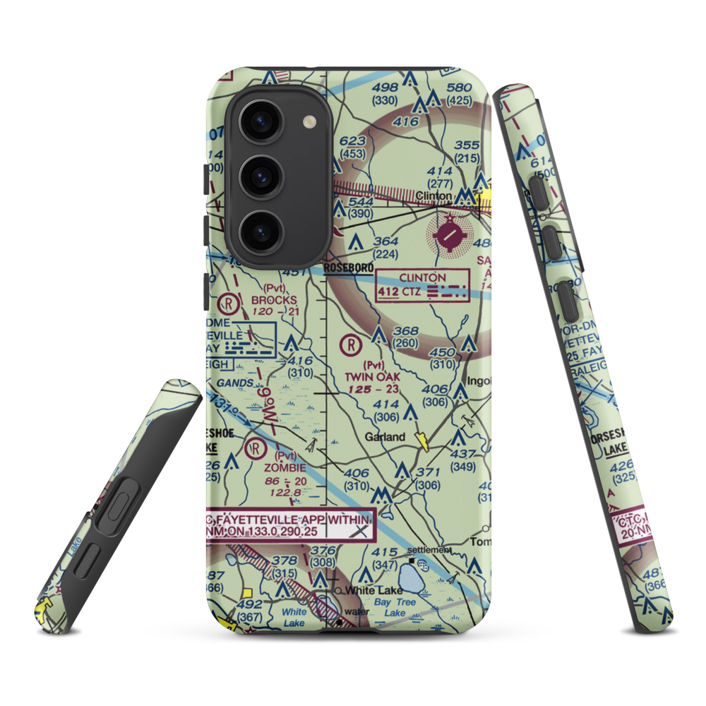 Twin Oak Airport (NC69) VFR Sectional Samsung Phone Case Samsung Galaxy S23 Plus model shown