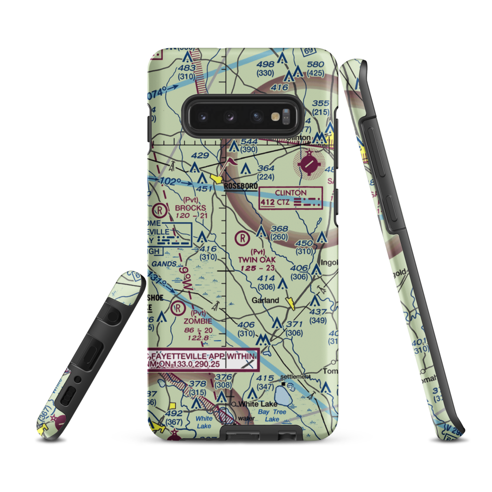 Twin Oak Airport (NC69) VFR Sectional Samsung Phone Case Samsung Galaxy S10 Plus model shown