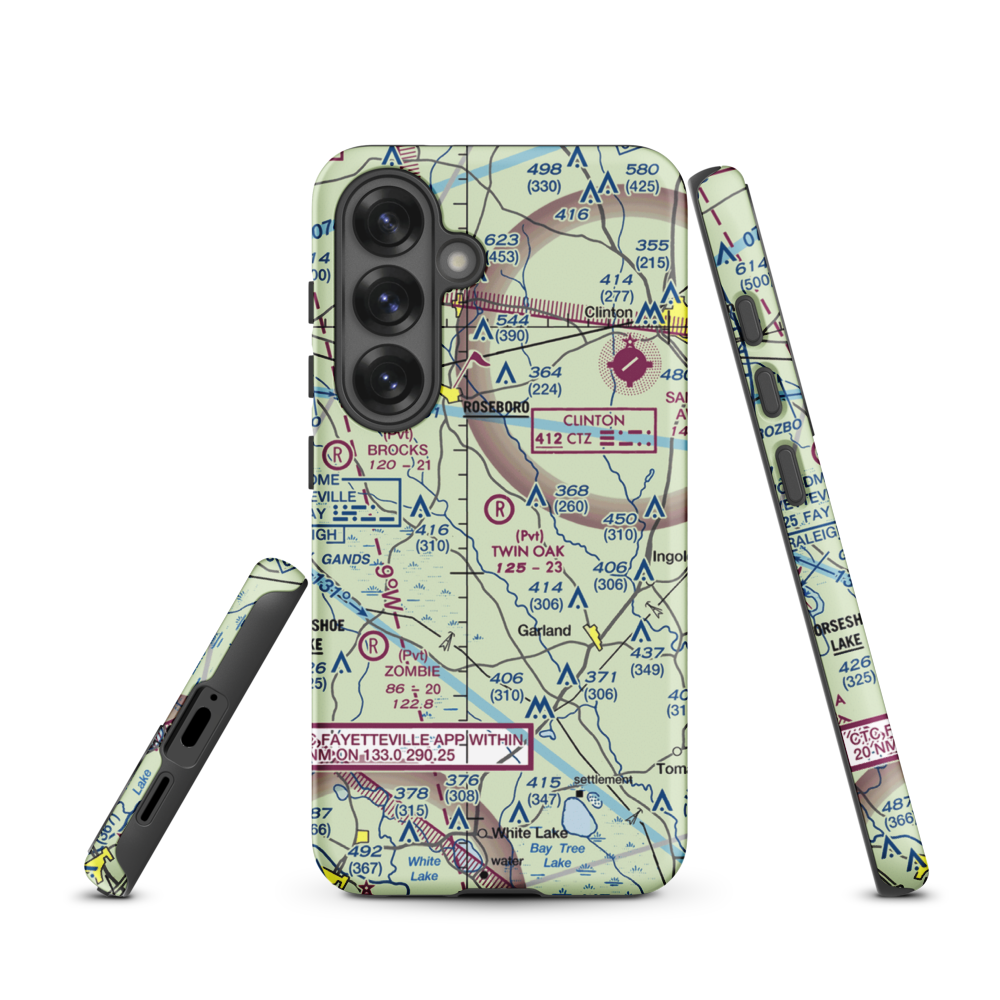 Twin Oak Airport (NC69) VFR Sectional Samsung Phone Case Samsung Galaxy S25 model shown