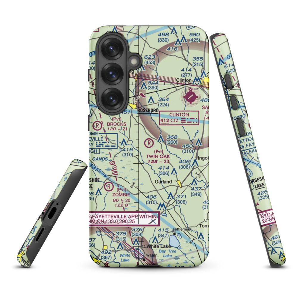 Twin Oak Airport (NC69) VFR Sectional Samsung Phone Case Samsung Galaxy S25 Plus model shown