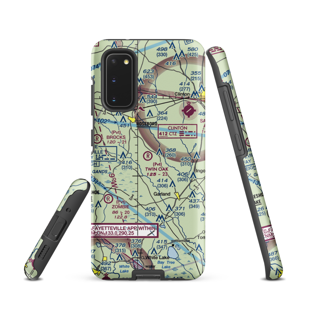Twin Oak Airport (NC69) VFR Sectional Samsung Phone Case Samsung Galaxy S20 model shown
