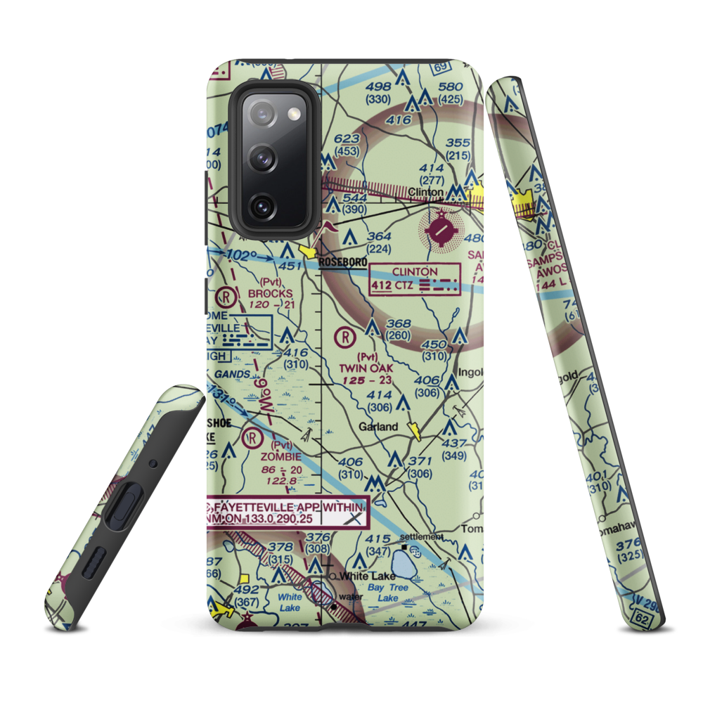 Twin Oak Airport (NC69) VFR Sectional Samsung Phone Case Samsung Galaxy S20 FE model shown
