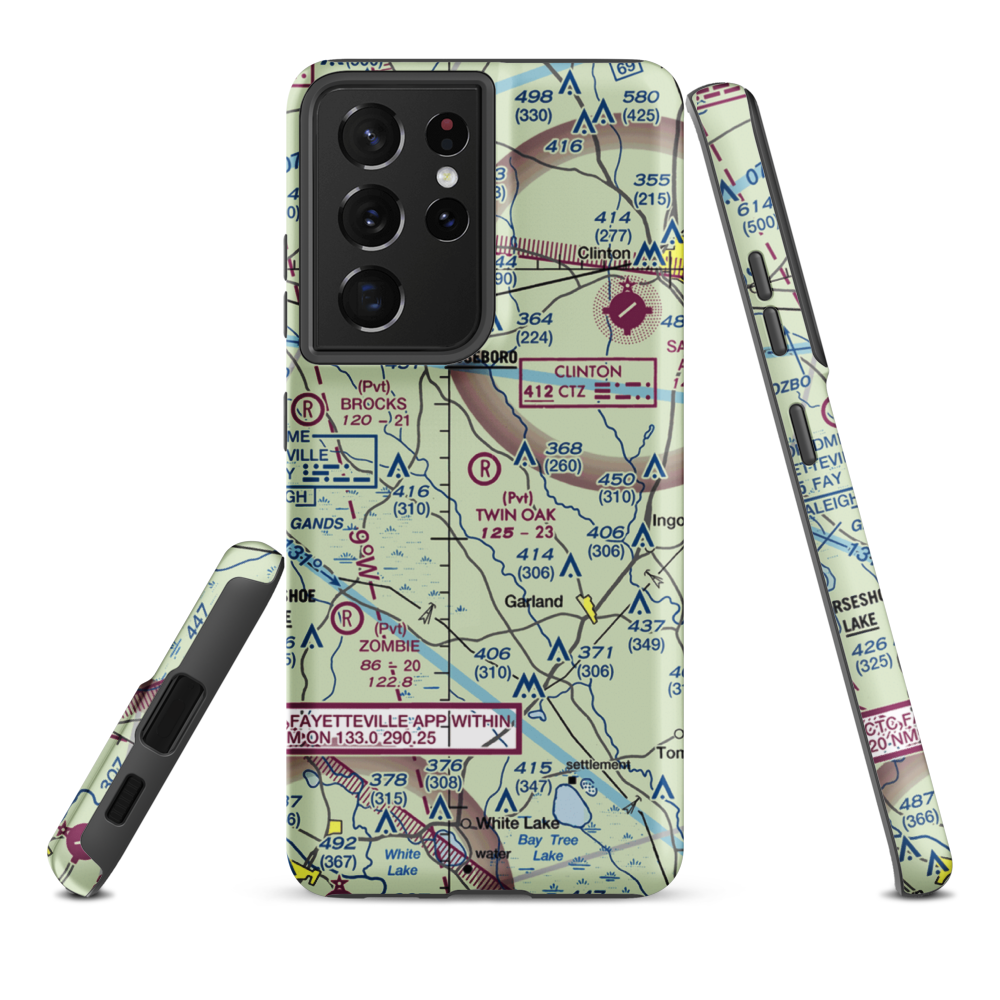 Twin Oak Airport (NC69) VFR Sectional Samsung Phone Case Samsung Galaxy S21 Plus model shown