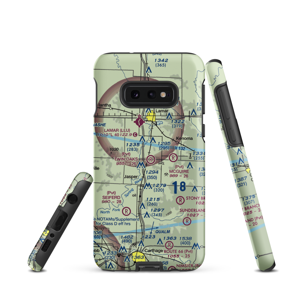 Twin Oaks Airport (08MO) VFR Sectional Samsung Phone Case Samsung Galaxy S10 Plus model shown
