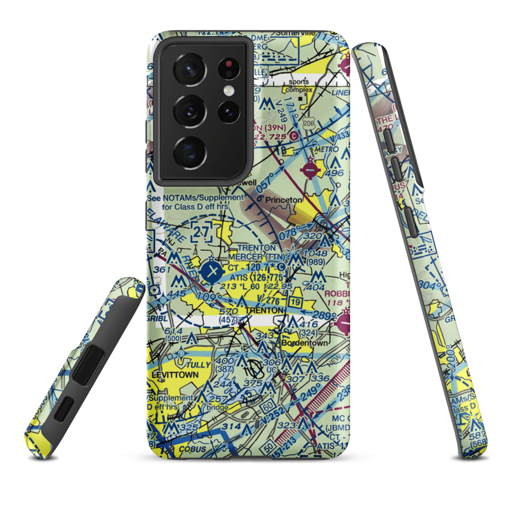 Twin Pine Airport (N75) VFR Sectional Samsung Phone Case Samsung Galaxy S21 Ultra model shown