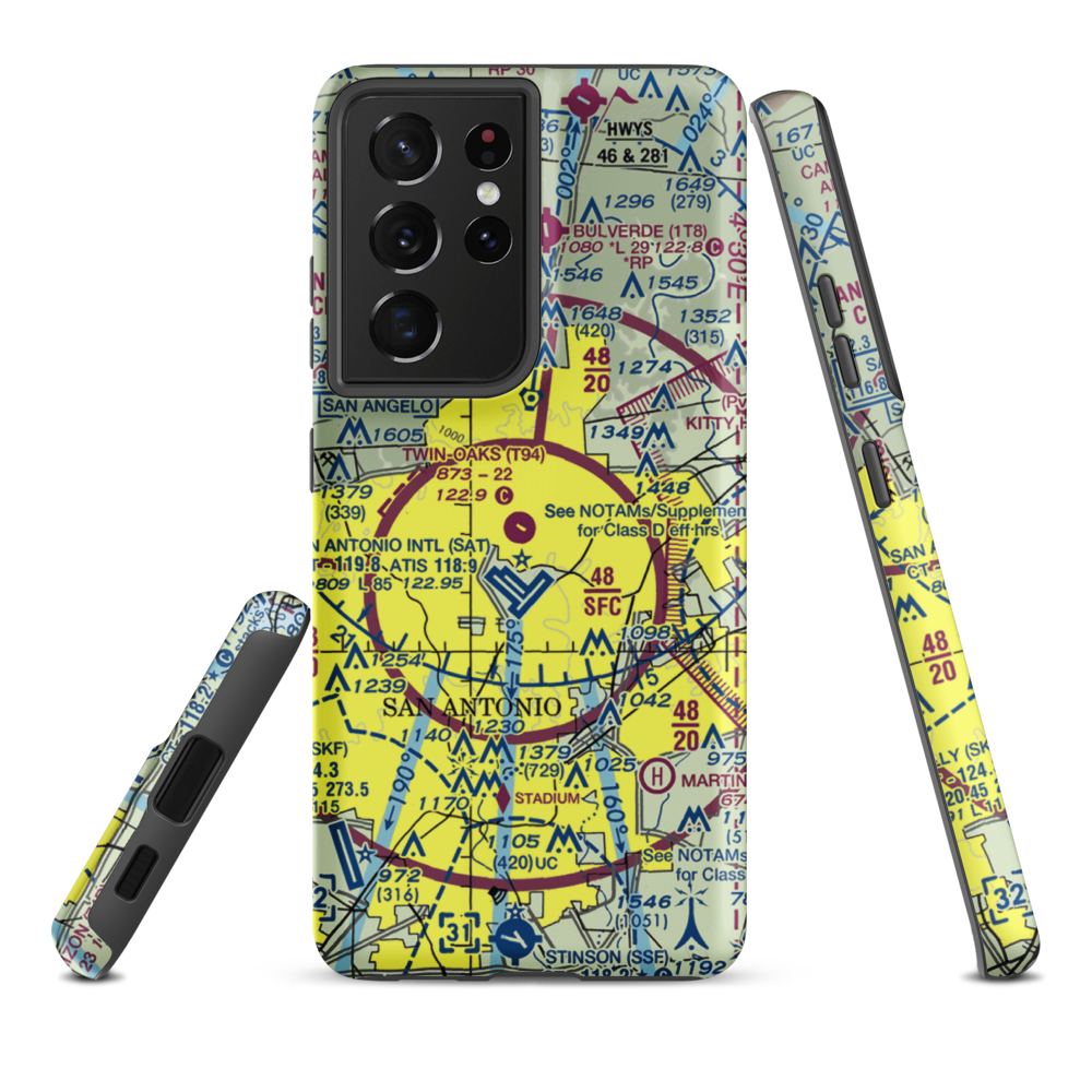 Twin-Oaks Airport (T94) VFR Sectional Samsung Phone Case Samsung Galaxy S21 Ultra model shown