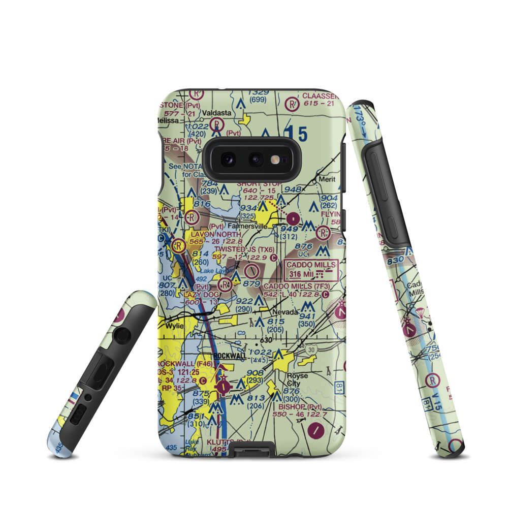 Twisted JS Airport (TX6) VFR Sectional Samsung Phone Case Samsung Galaxy S10e model shown