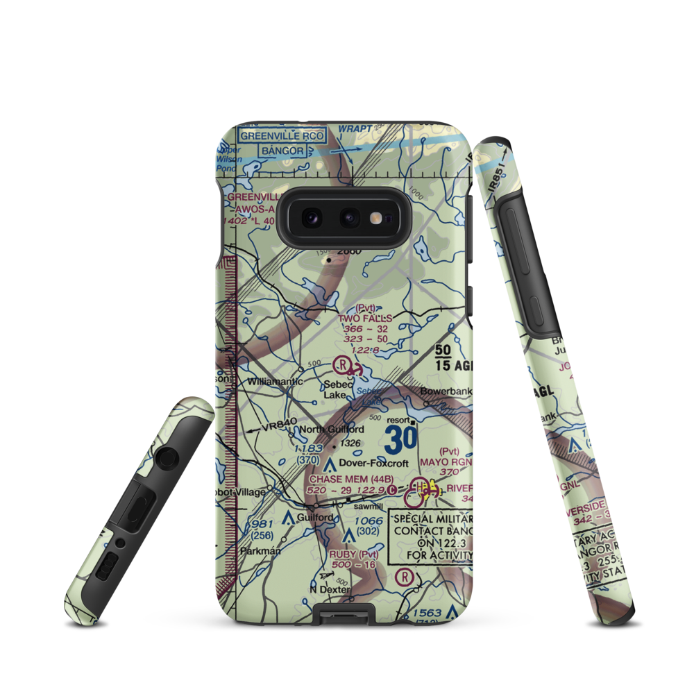 Two Falls Airport (ME79) VFR Sectional Samsung Phone Case Samsung Galaxy S10e model shown