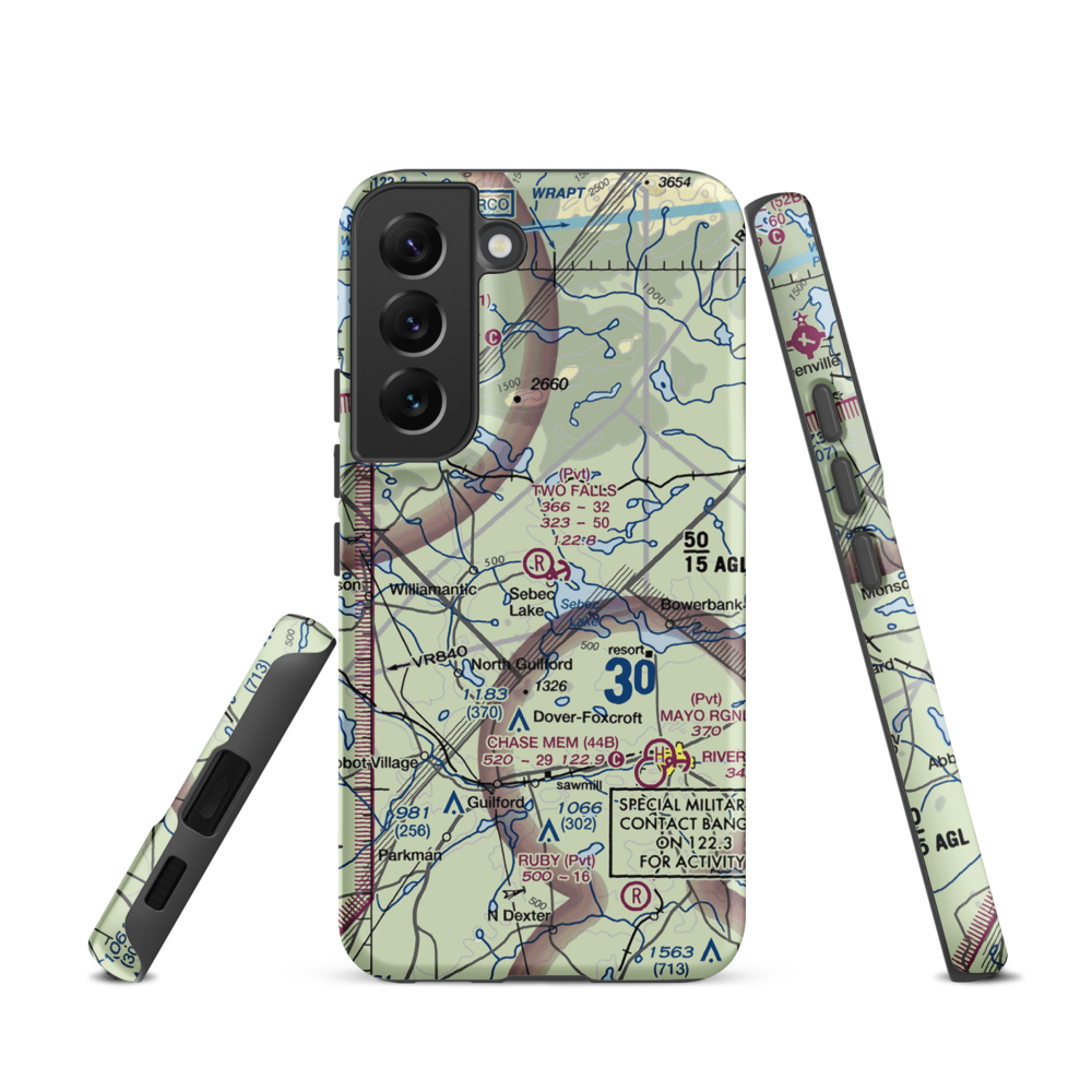 Two Falls Airport (ME79) VFR Sectional Samsung Phone Case Samsung Galaxy S22 model shown