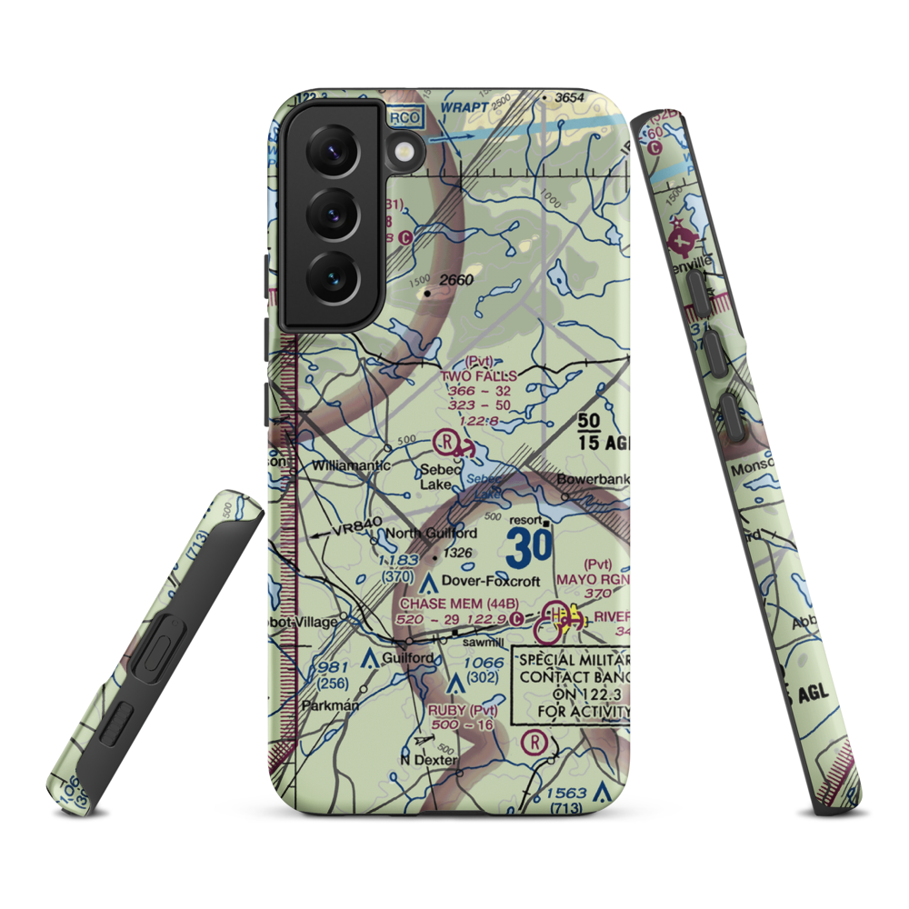 Two Falls Airport (ME79) VFR Sectional Samsung Phone Case Samsung Galaxy S22 Plus model shown