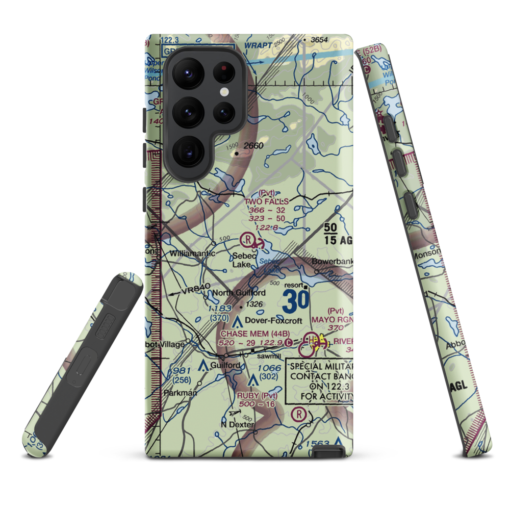 Two Falls Airport (ME79) VFR Sectional Samsung Phone Case Samsung Galaxy S22 Ultra model shown