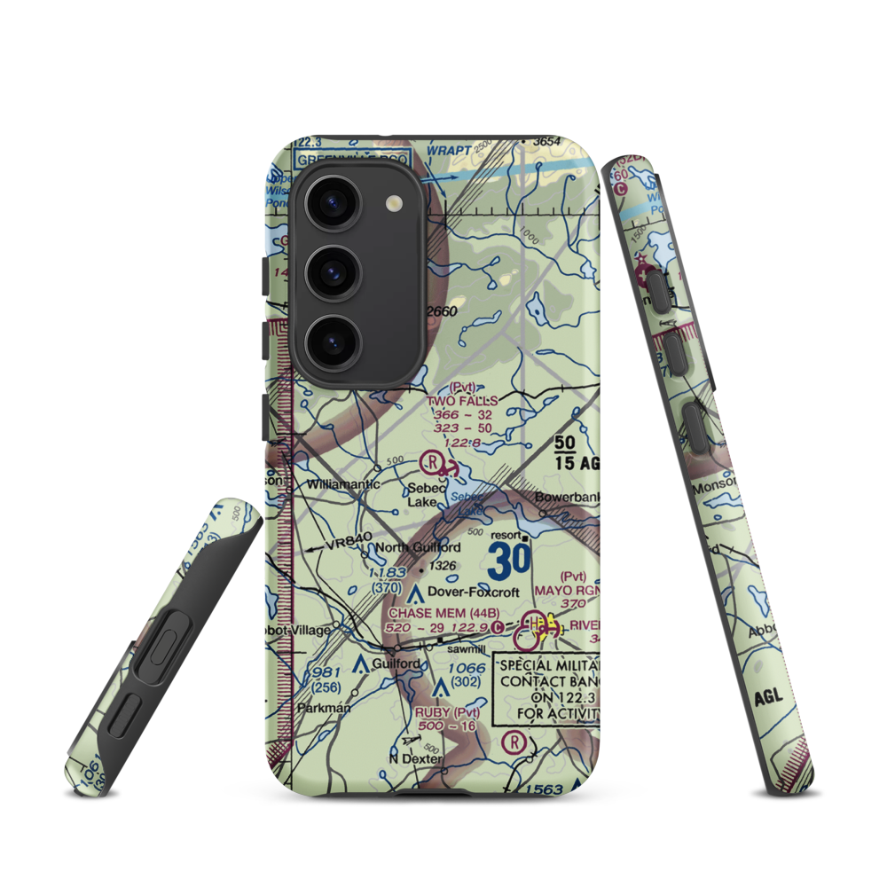 Two Falls Airport (ME79) VFR Sectional Samsung Phone Case Samsung Galaxy S23 model shown