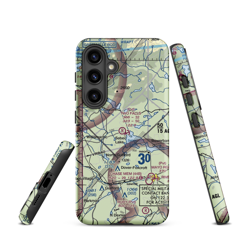 Two Falls Airport (ME79) VFR Sectional Samsung Phone Case Samsung Galaxy S24 model shown