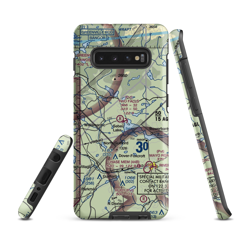 Two Falls Airport (ME79) VFR Sectional Samsung Phone Case Samsung Galaxy S10 Plus model shown
