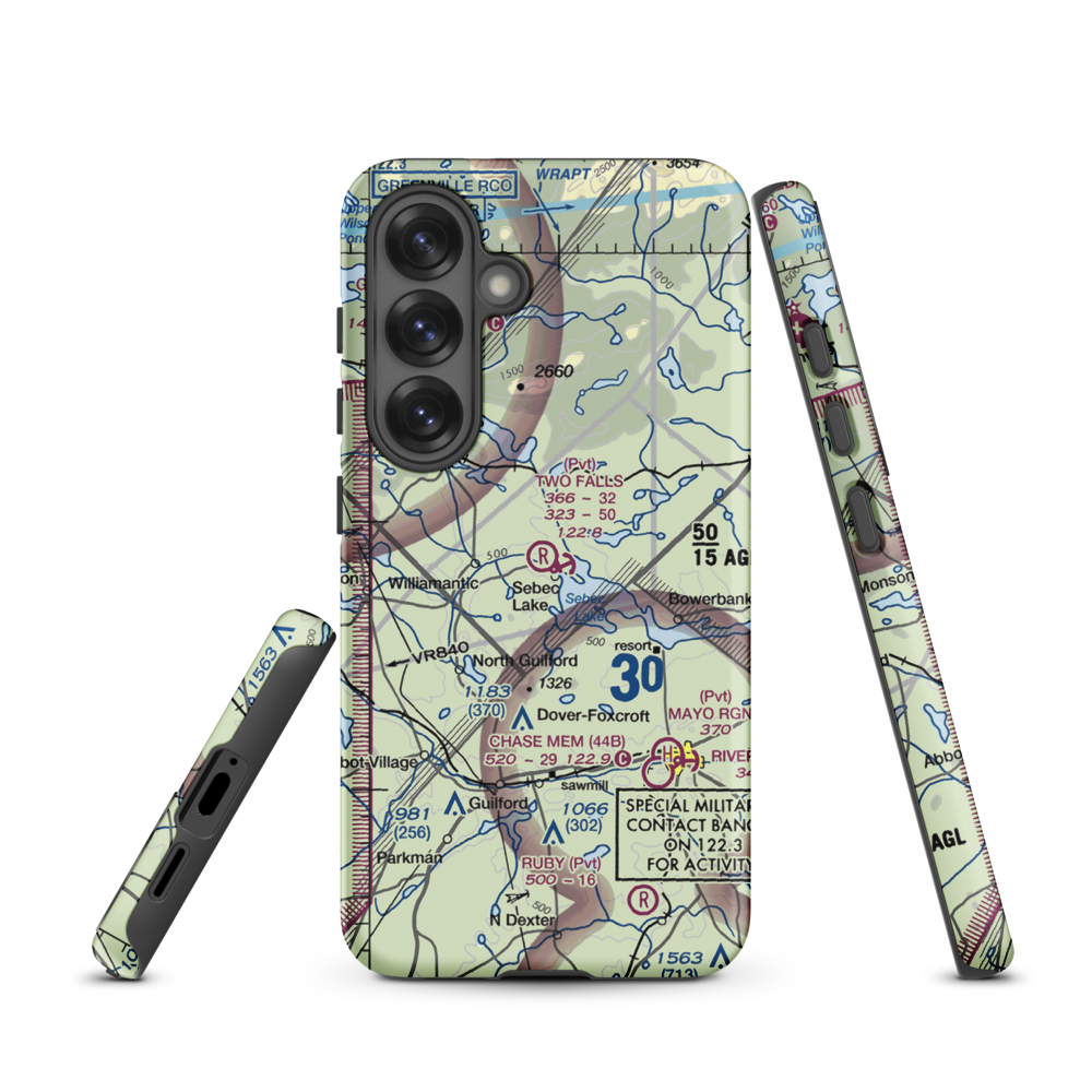Two Falls Airport (ME79) VFR Sectional Samsung Phone Case Samsung Galaxy S25 model shown