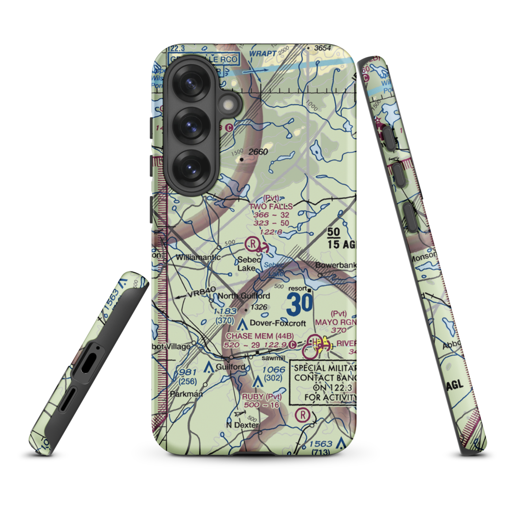 Two Falls Airport (ME79) VFR Sectional Samsung Phone Case Samsung Galaxy S25 Plus model shown