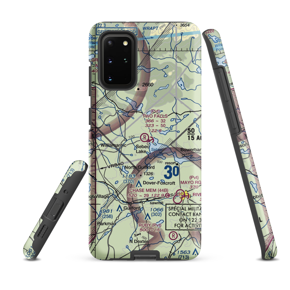Two Falls Airport (ME79) VFR Sectional Samsung Phone Case Samsung Galaxy S20 Plus model shown