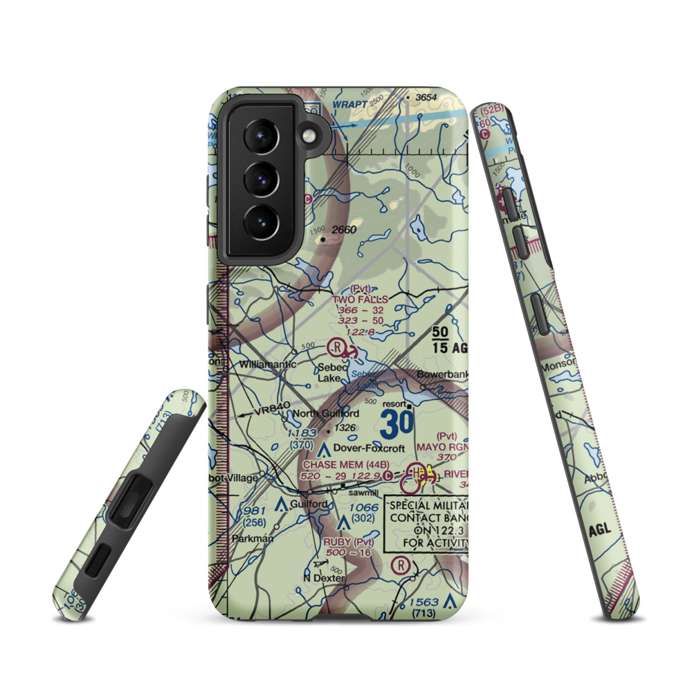 Two Falls Airport (ME79) VFR Sectional Samsung Phone Case Samsung Galaxy S21 model shown
