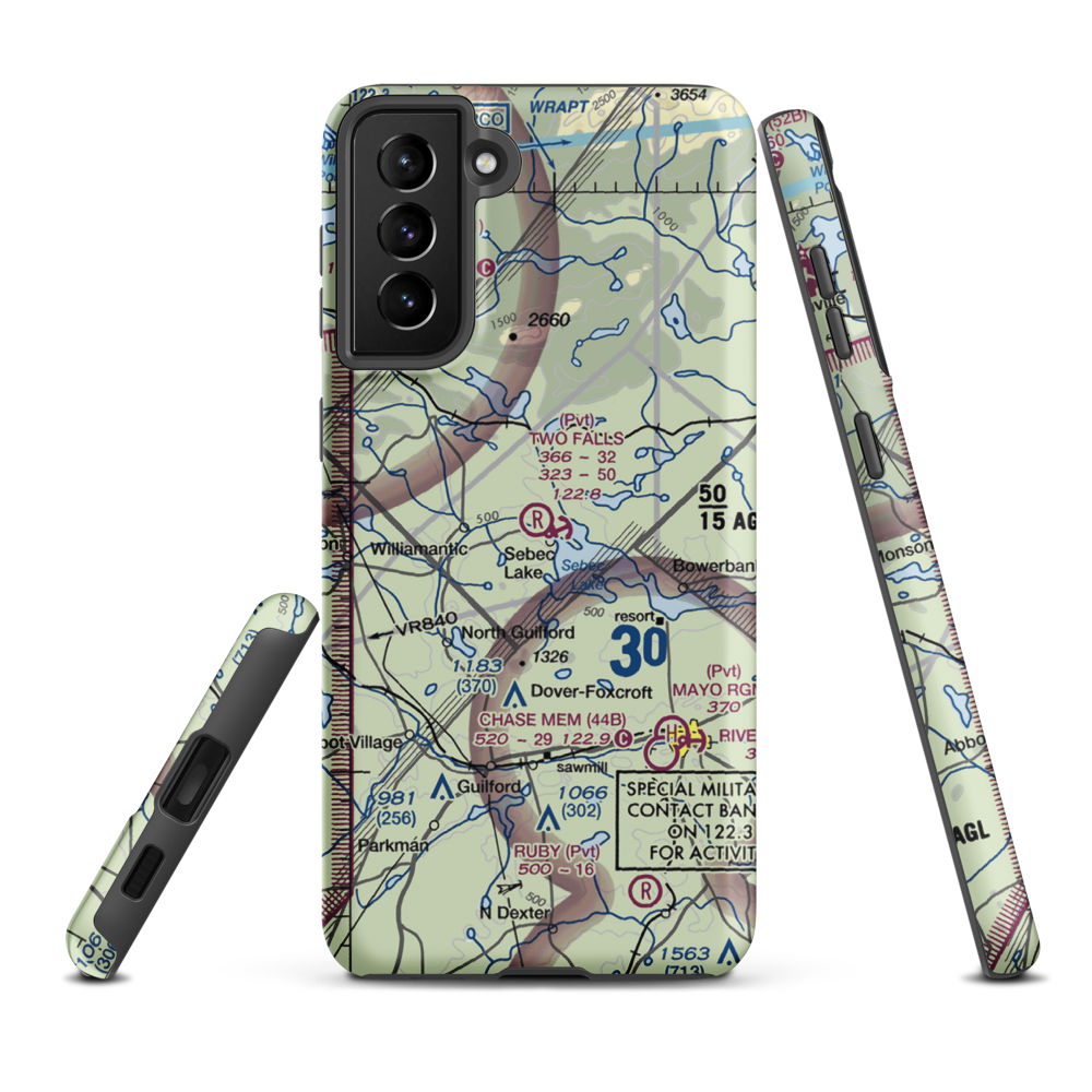 Two Falls Airport (ME79) VFR Sectional Samsung Phone Case Samsung Galaxy S21 Plus model shown