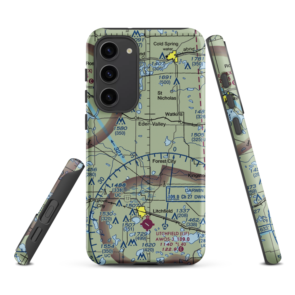 Tyler Farms Airport (15MN) VFR Sectional Samsung Phone Case Samsung Galaxy S23 Plus model shown