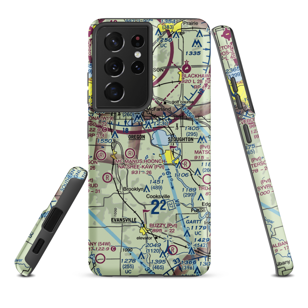 Uff-Da Airport (2WI1) VFR Sectional Samsung Phone Case Samsung Galaxy S21 Plus model shown